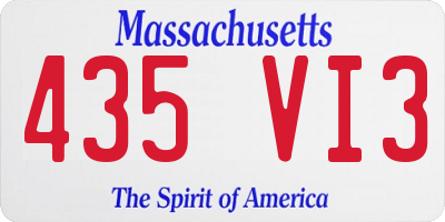 MA license plate 435VI3