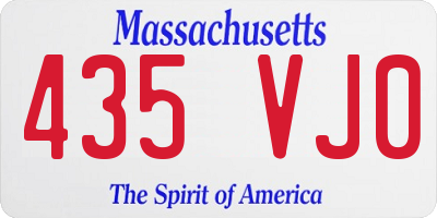 MA license plate 435VJ0
