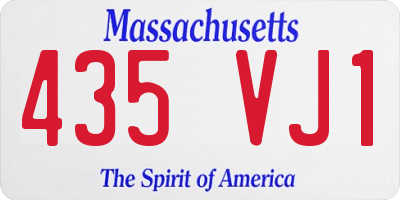 MA license plate 435VJ1