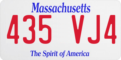 MA license plate 435VJ4