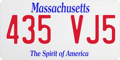 MA license plate 435VJ5