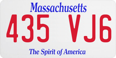 MA license plate 435VJ6