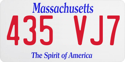 MA license plate 435VJ7