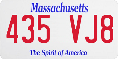 MA license plate 435VJ8