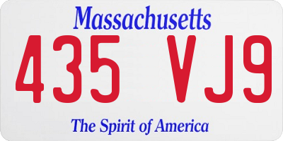 MA license plate 435VJ9
