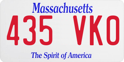 MA license plate 435VK0