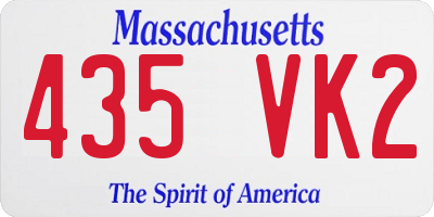 MA license plate 435VK2