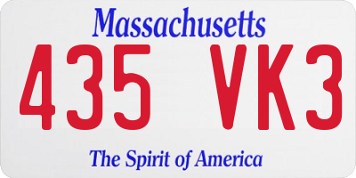 MA license plate 435VK3