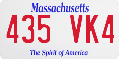 MA license plate 435VK4
