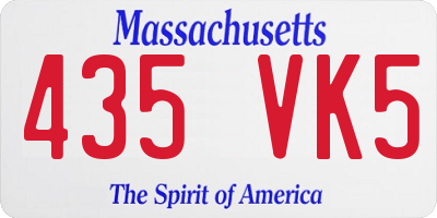 MA license plate 435VK5