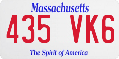 MA license plate 435VK6
