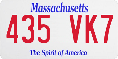 MA license plate 435VK7