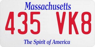 MA license plate 435VK8