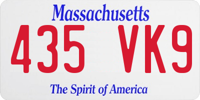 MA license plate 435VK9