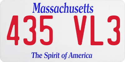 MA license plate 435VL3