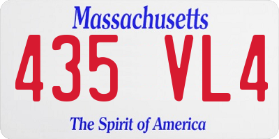 MA license plate 435VL4