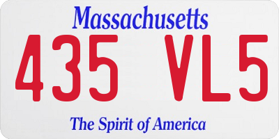MA license plate 435VL5