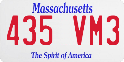 MA license plate 435VM3