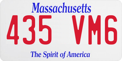 MA license plate 435VM6