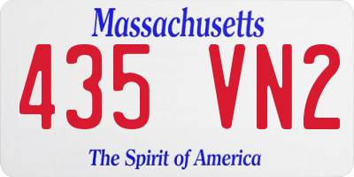 MA license plate 435VN2