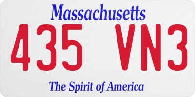 MA license plate 435VN3