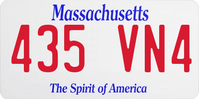 MA license plate 435VN4