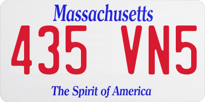 MA license plate 435VN5