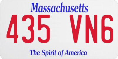MA license plate 435VN6