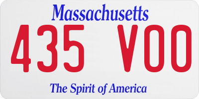 MA license plate 435VO0