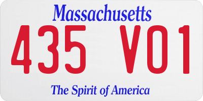 MA license plate 435VO1