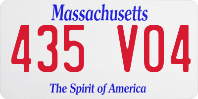 MA license plate 435VO4