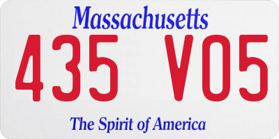 MA license plate 435VO5