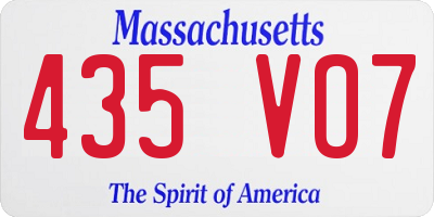 MA license plate 435VO7