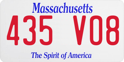 MA license plate 435VO8