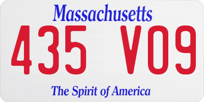 MA license plate 435VO9