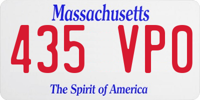 MA license plate 435VP0