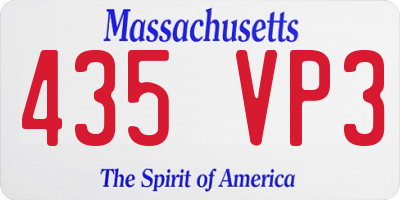 MA license plate 435VP3