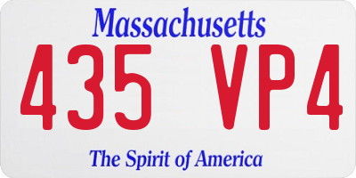 MA license plate 435VP4