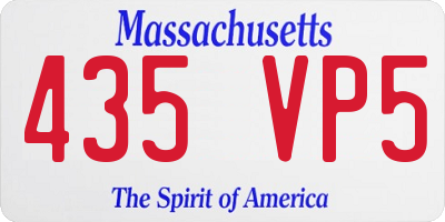 MA license plate 435VP5