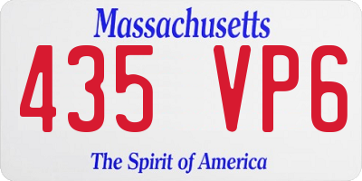 MA license plate 435VP6