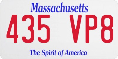 MA license plate 435VP8