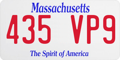 MA license plate 435VP9