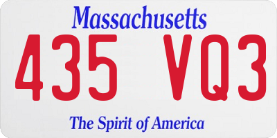 MA license plate 435VQ3