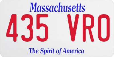 MA license plate 435VR0