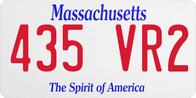 MA license plate 435VR2