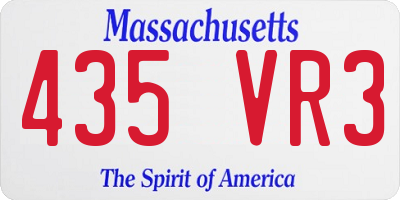 MA license plate 435VR3