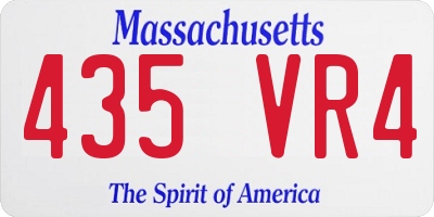 MA license plate 435VR4