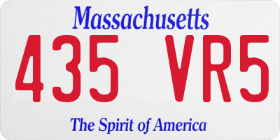 MA license plate 435VR5