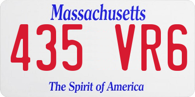 MA license plate 435VR6