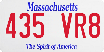 MA license plate 435VR8